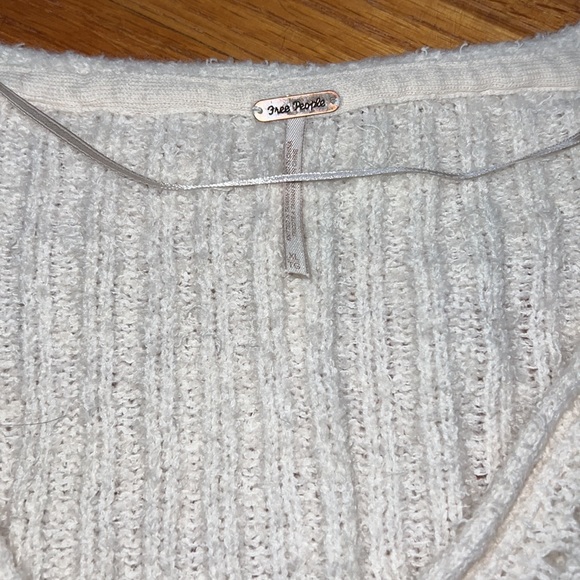 Free People slouchy crop sweater cream women’s XL - Picture 2 of 5